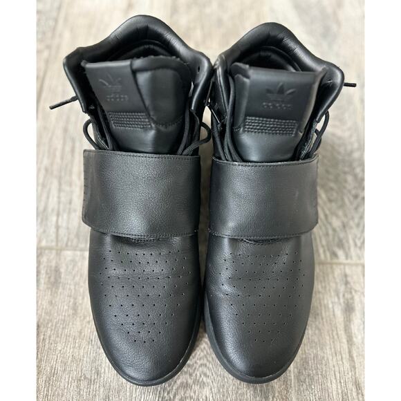 Men’s Adidas Tubular Invader Strap Shoes, Black, Size 13 main image 6